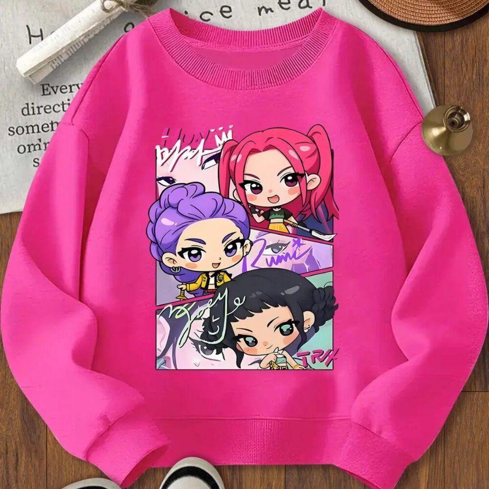 NEW Kids Kpop Demon Hunters Huntrix Sweater 11-12YR/Large